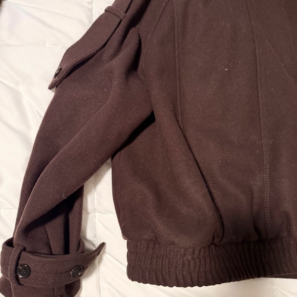 Zara Dark Brown Jacket with Faux Fur Collar - Picture 4 of 5